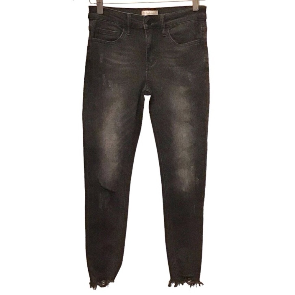 Altar’d State 26 (2) Skinny Jeans Faded Black Frayed Hems Mid Rise Stretch